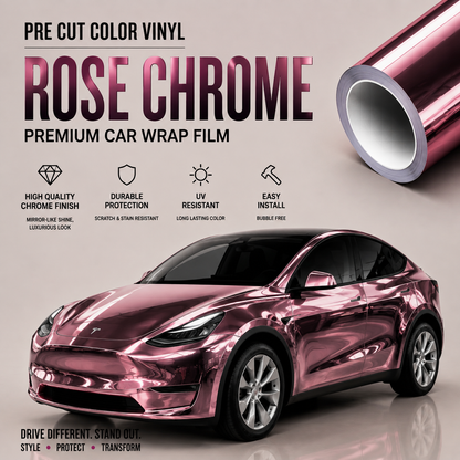 WrapBug Tesla Color Change Wrap Kit-Rose Chrome