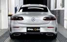Silver Mercedes car shown from rear in garage without Pre-cut Tesla Vinyl Wrap Kit