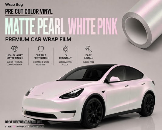 WrapBug Tesla Color Change Wrap Kit -MATTE PEARL WHITE PINK