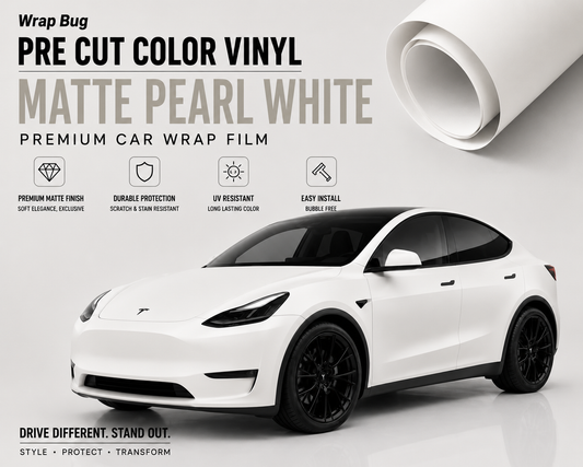 WrapBug Pre-cut Tesla Wrap Kit-MATTE PEARL WHITE