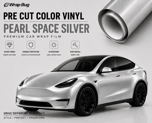 WrapBug Pre-cut Tesla Vinyl Wrap Kit -GLOSSY PEARL SPACE SILVER