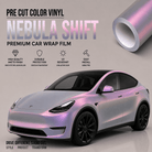 Tesla Model Y showcasing matte finish and iridescent purple color