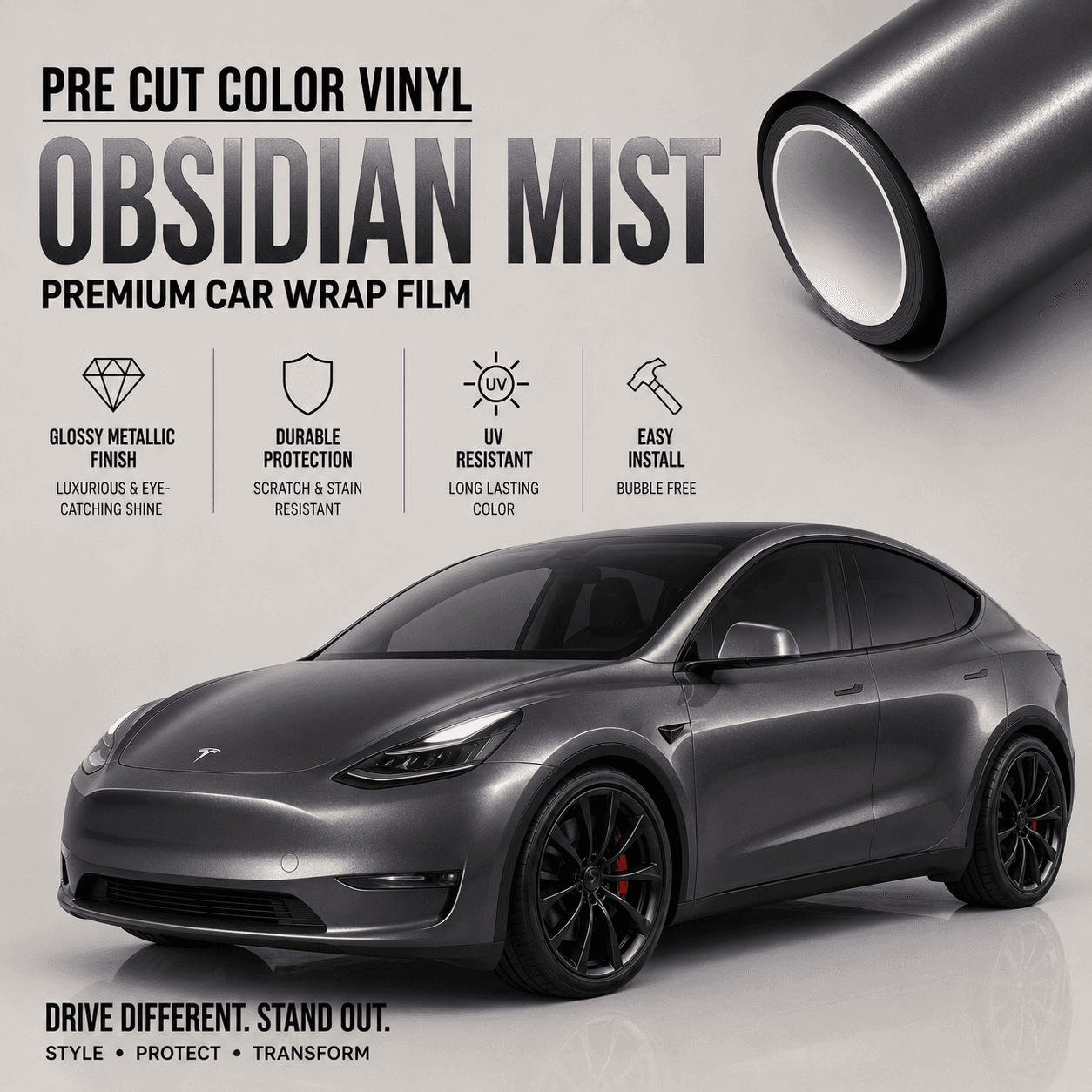 WrapBug pre cut color vinyl obsidian mist premium car wrap