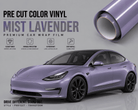 Pre-cut Tesla Wrap Kit in Mist Lavender color vinyl for premium car wrap with glossy finish and UV protection