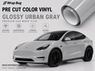 WrapBug pre cut color vinyl wrap in glossy urban gray for Tesla with tesla color PPF protection