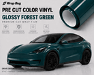 WrapBug Pre-cut Tesla Vinyl Wrap Kit in glossy forest green with durable protection and easy install