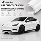 WrapBug Pre-cut Tesla Wrap Kit in high gloss pearl white vinyl for car surface protection